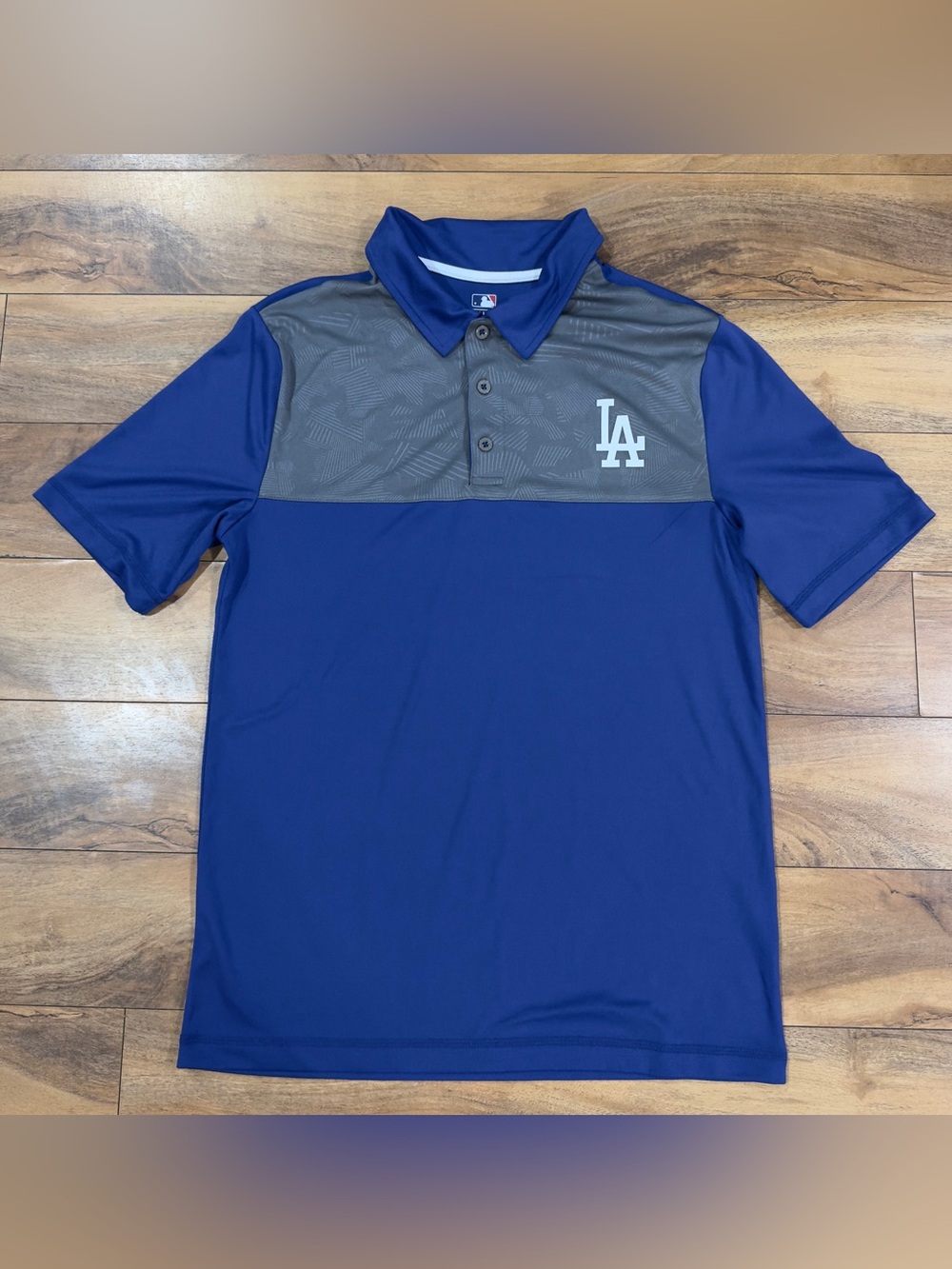 MLB Genuine Merchandise Los Angeles Dodgers Men’s Polo Shirt Blue Gray Size M